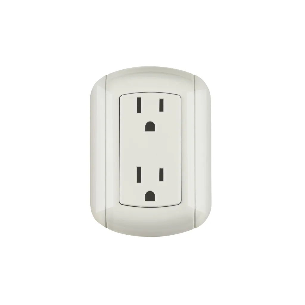 Contacto de sobreponer dúplex 2 polos+ tierra, ABS, VOLTECK