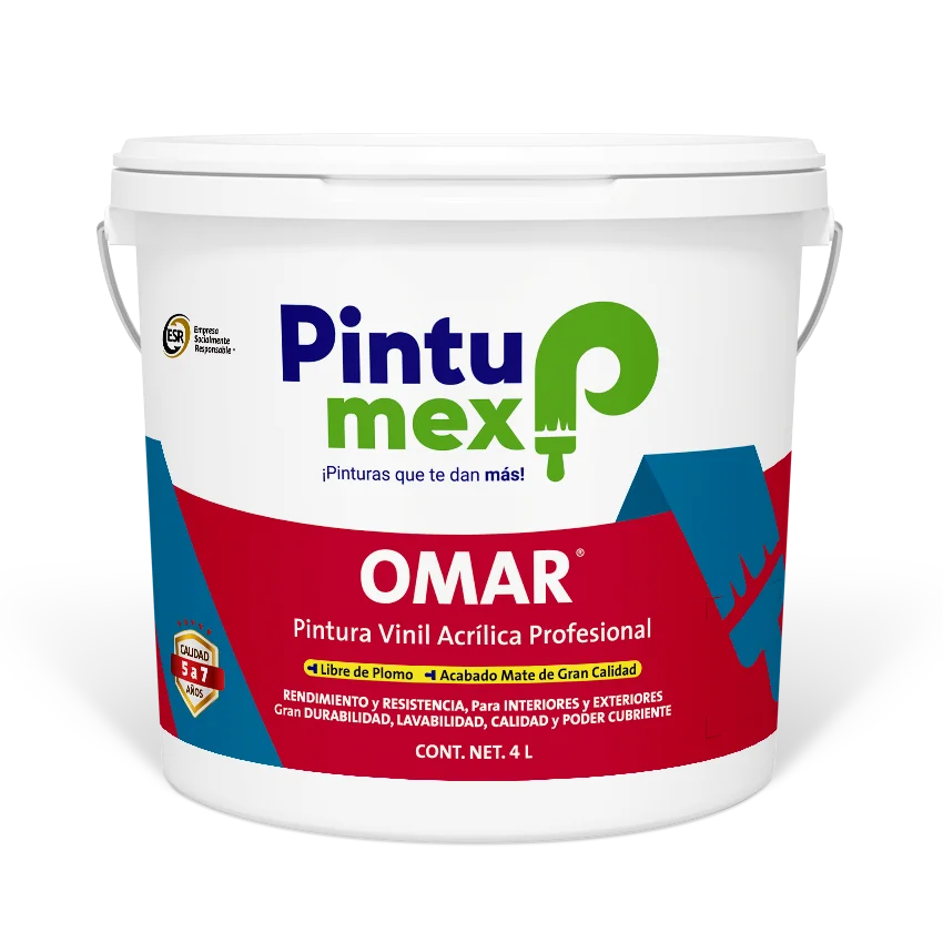 PINTUMEX PINTURA OMAR (GRIS POLAR) 4 LT. VINIL ACRILICA