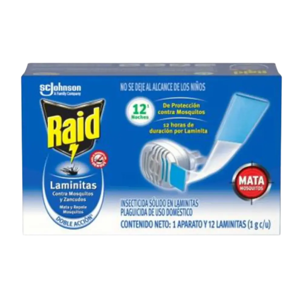 INSECTICIDA RAID APARATO PARA LAMINITAS 12 PZ BAYER-JOHNSON