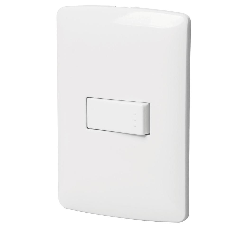 Placa armada 1 interruptor sencillo, blanco, línea Italiana