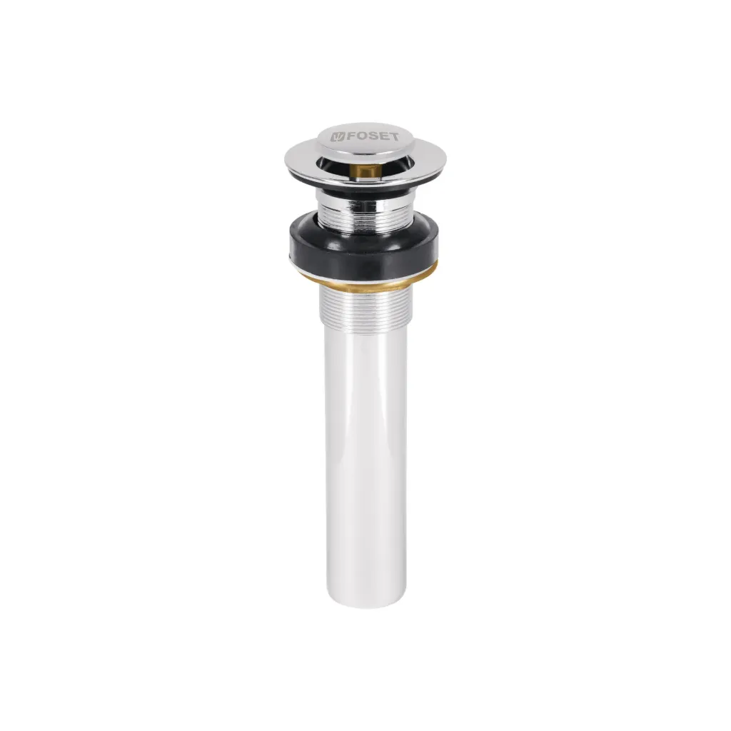 Contra p/lavabo sin rebosadero, sistema push, cromo, 1-1/4'