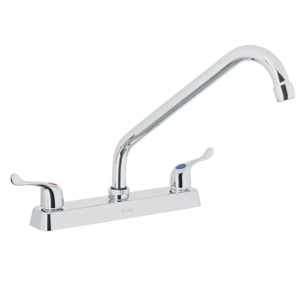 Mezcladora 8' fregadero cromo, cuello largo, palanca, BASIC